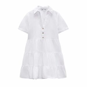 NWT Zara Linen Blend Tiered Dress